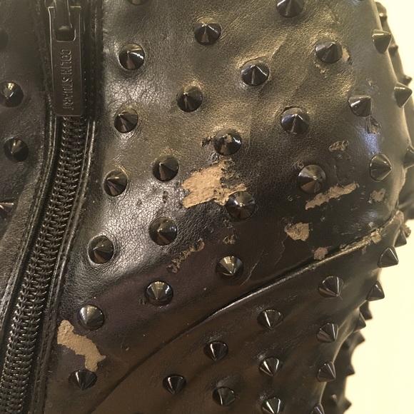 Goth Punk Studded Metallic Wedges - 8 - Picture 8 of 8